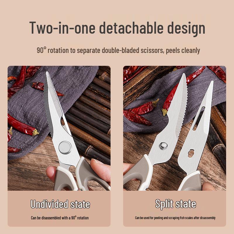 Multi-Functional Detachable Stainless Steel Kitchen Scissors for Cutting Bones & Fish