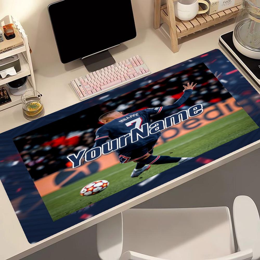 Mbappe Customize Text Mouse Pad Desk Mat Ultralong Desk Mat Nonslip Rubber Bottom Office Desk Accessory