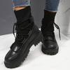 Boot For Women No Heel Fashion Breathable Casual Woman Rubber Pu Boots Fashion Comfortable Boots Shoes Zapatos De Mujer