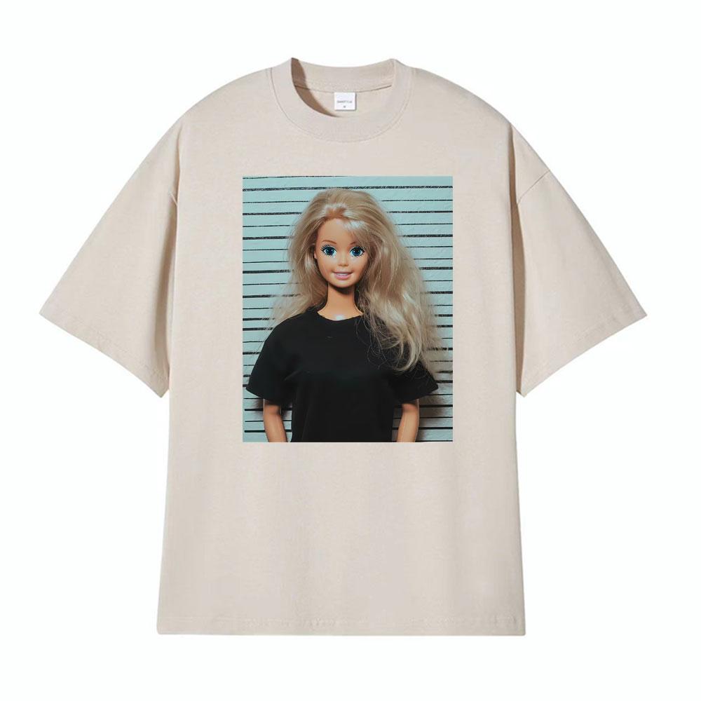 Mugshot Doll Meme Crying Happy Expression Doll Humor Print Tshirts Unisex Women Summer Fashion T Shirt High Quality Loose T Shirts