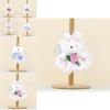 Cute Rose Bear Plush Keychain With Pp Cotton Filling For Girls Bags And Decor