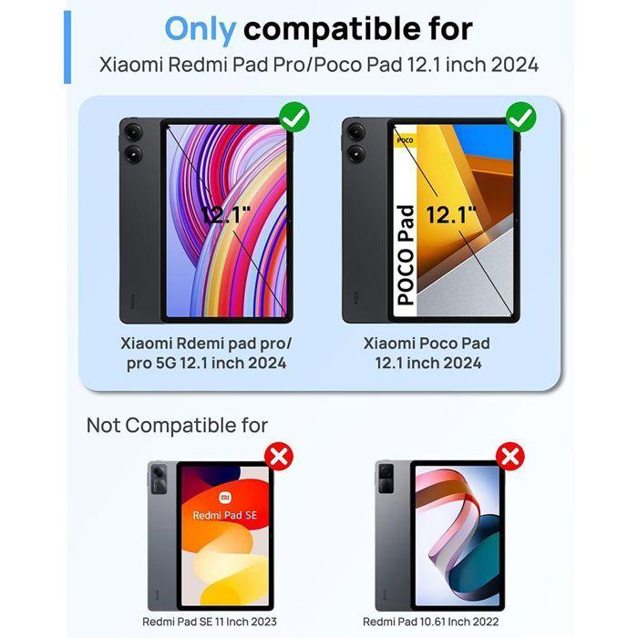Protection d'écran - E.F.CONNECTION - pour Xiaomi Redmi Pad Pro - Verre Trempé - Anti-Rayures - Lot de 2