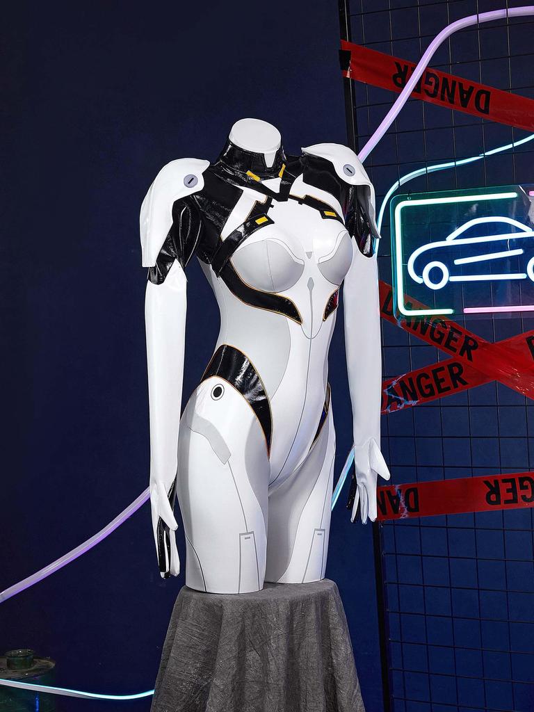 Adult Anime Game Combat Costume Cosplay Costume Cool Cute Bodysuit Leotard Costume Set Fancy Dress Transformation Disguise White [Miccostumes] Women's