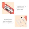 4pcs Stainless Steel Tableware Fork and Spoon Set, Portable Foldable Cutlery Set