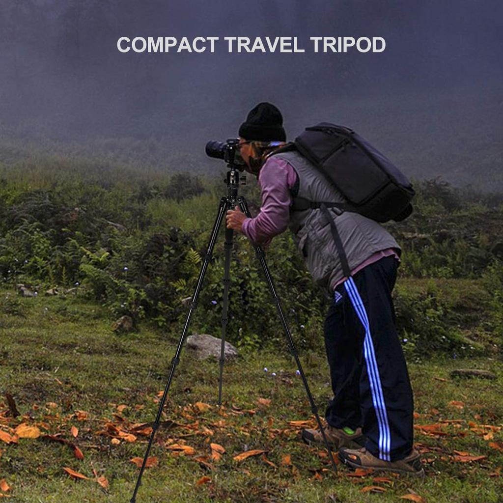 SIRUI Traveler 5AX Aluminum Camera Tripod with Panoramic Head and Quick Release Folded Maximum Load 52" 360° B-00K Arca-Swiss Plate, 12.4" Height,