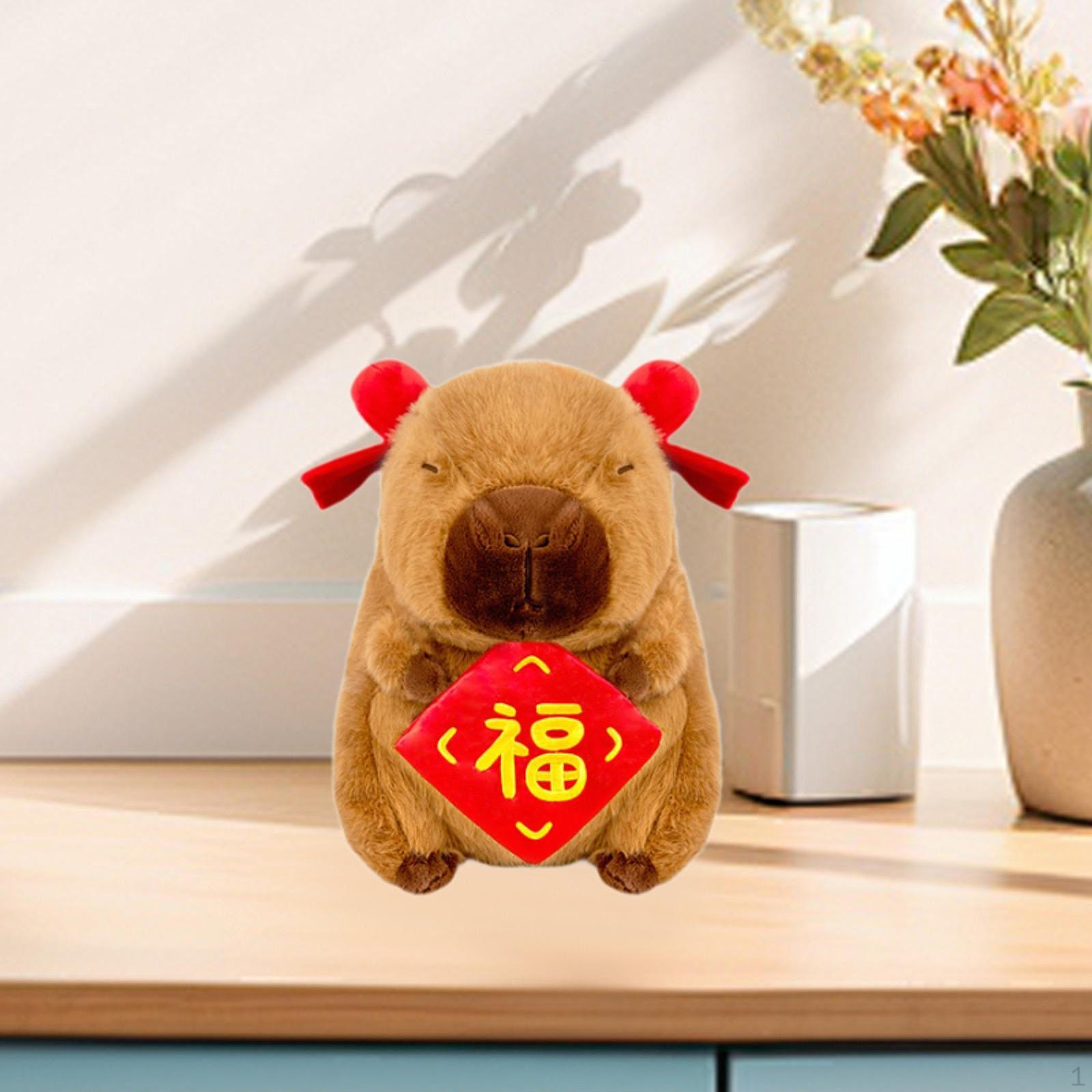 

Капибара плюшевая кукла талисман года декор милый мягкий чучело животное домашнее украшение для гостиной Fu