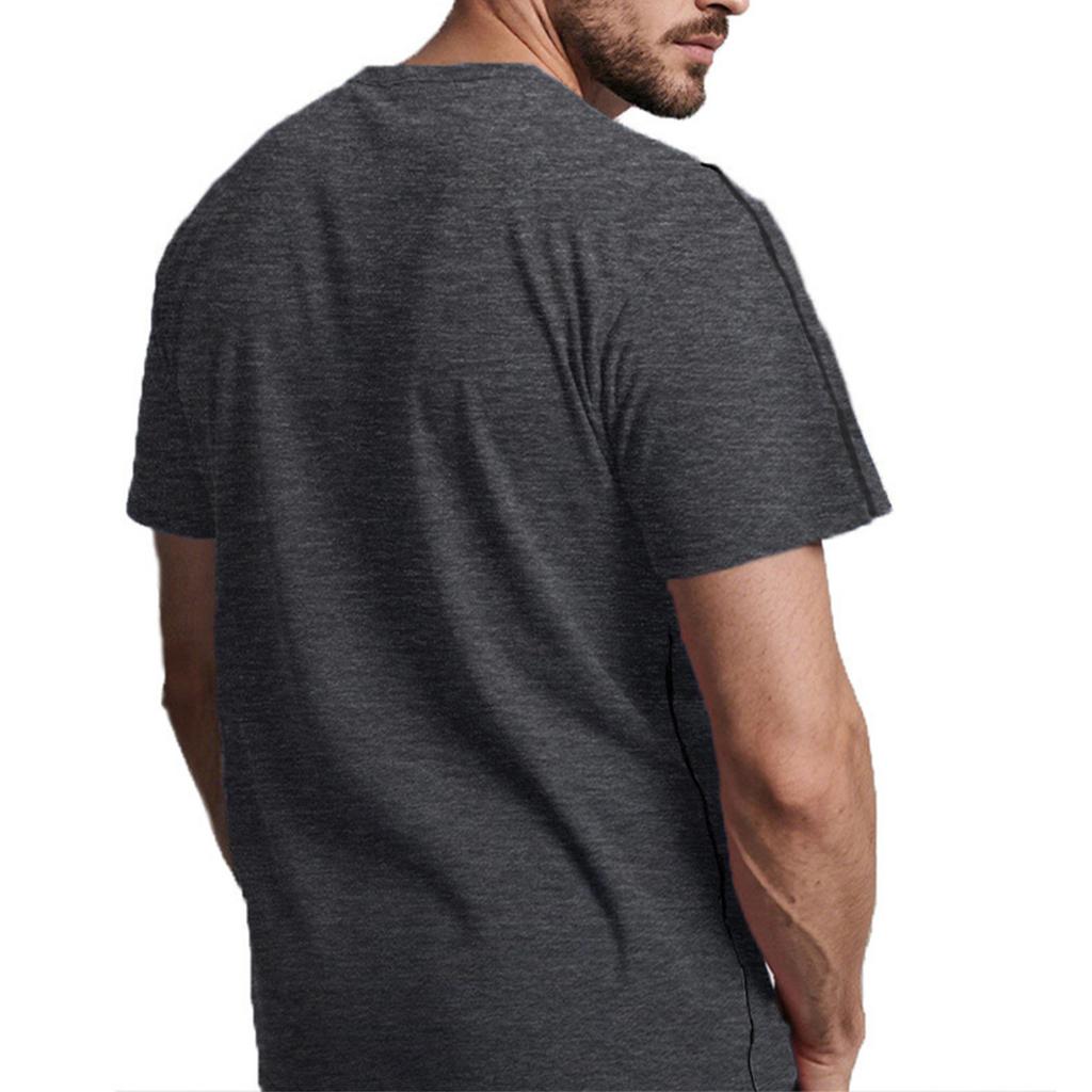 Herrars axelåterhämtningsskjorta med sidoknapp kortärmad topp