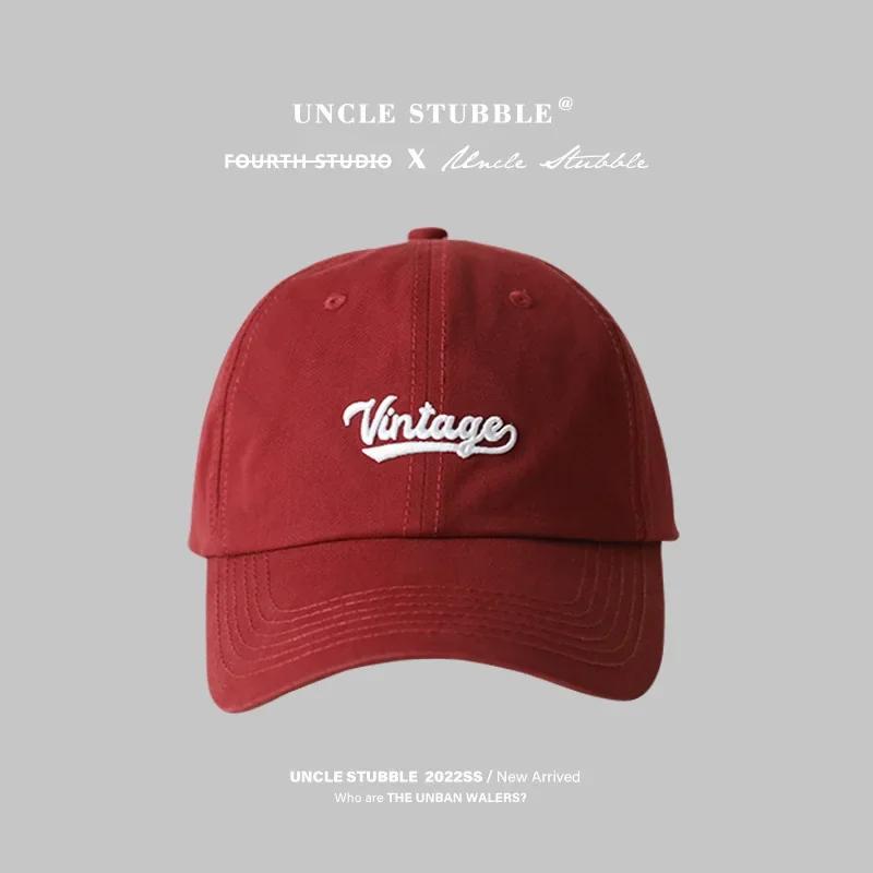 

Регулируемая шляпа Мужская и женская Повседневная Подходящая ко всему Вышивка алфавита Бейсболка Индивидуальность Мода Показывает лицо Маленькое Adjustable багровый