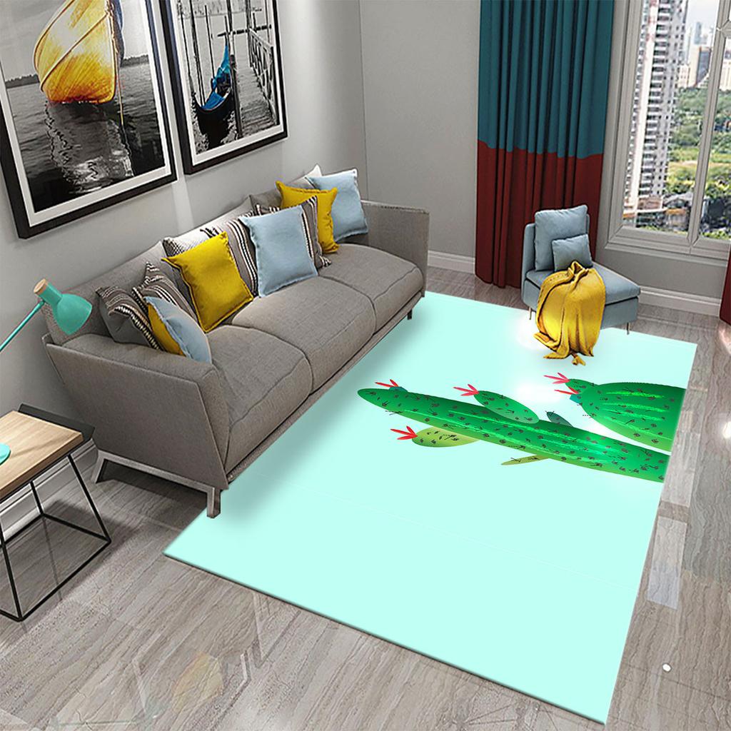 3D Cartoon Cactus Carpet for Kitchen Anti-slip Mat Gift Modern Living Room Balcony Bedroom Bathroom Carpet Door Hallway Area Mat