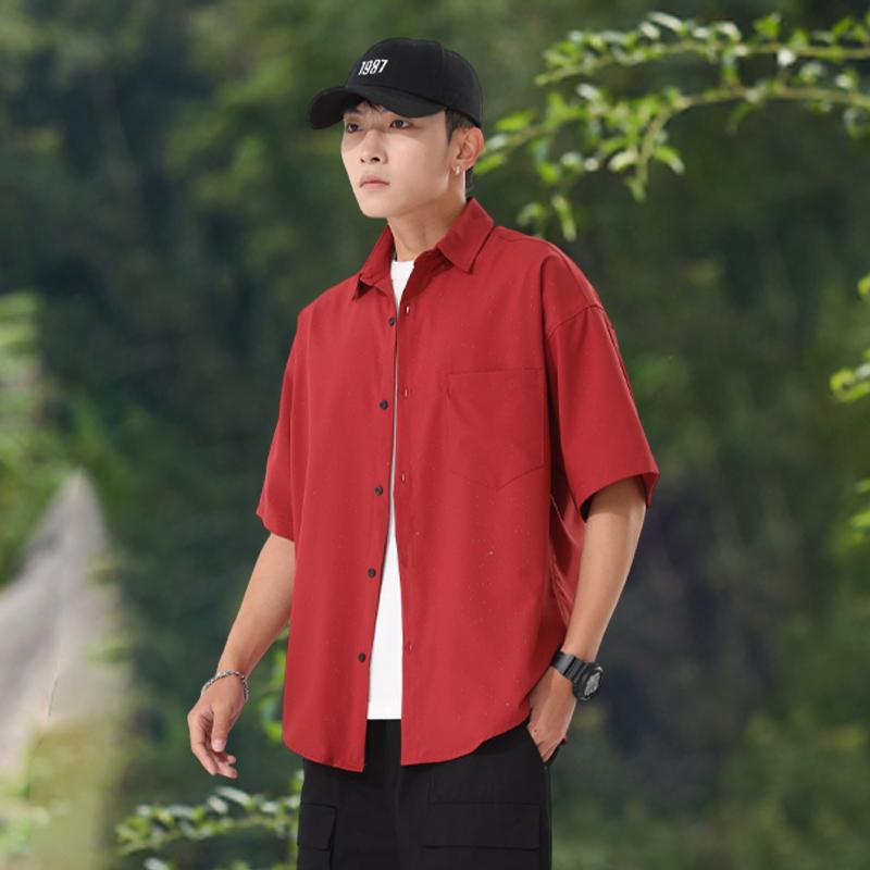 Summer Shirt Men's Thin Loose Casual Short Sleeved Shirt Jacket