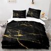 Black Gold Metallic Marble Duvet Cover Set Queen/King/Full/Twin Size Foil Print Glitter Bedding Set for Teen Boy Girls Men Women