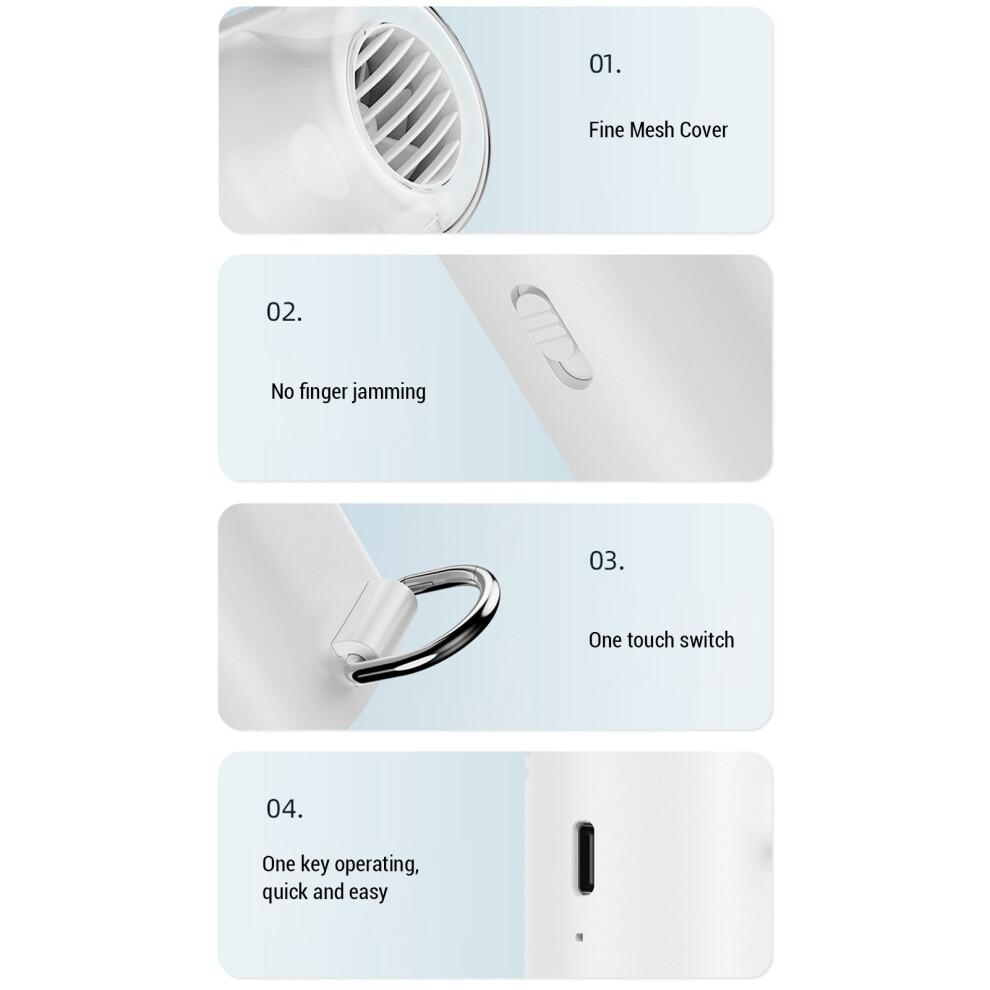 Rechargeable Portable Handheld Fan 5-Speed, 3600mAh, 162mm White