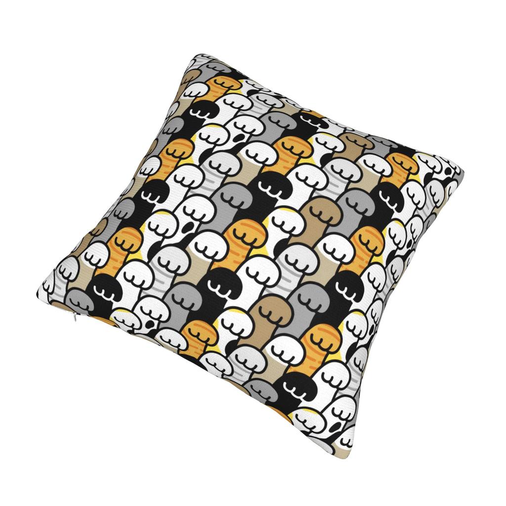 Cat Paw Pillowcase Printed Polyester Cushion Cover Decoration Fruit Throw Pillow Case Cover Home Zippered 40*40Cm