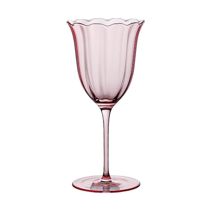 Pink Crystal Champagne Glass Floral Lace Martini Cocktail Cup for Girls