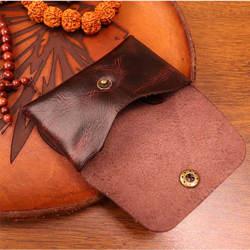 Кошелек ручной работы из кожи для монет — фото 6