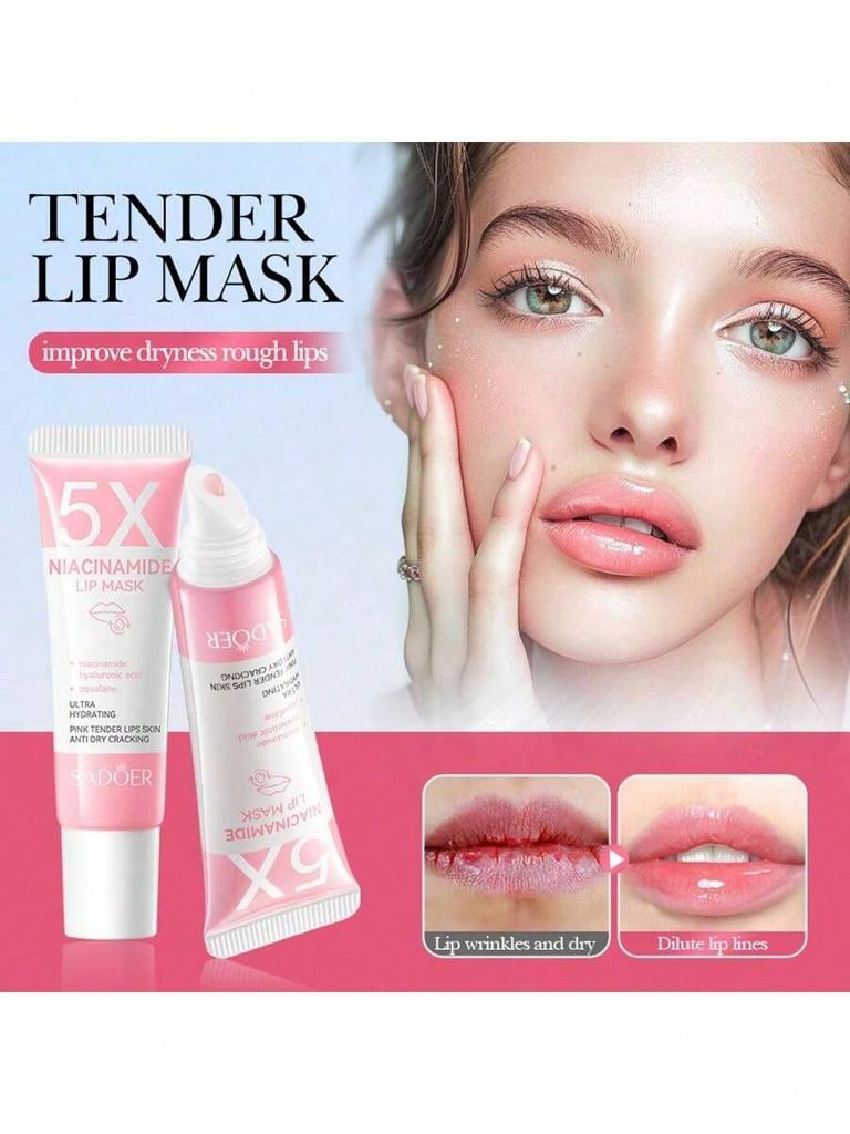 1pc Niacinamide Lip Mask, Anti-Cracking Moisturizing Lip Balm, Hydrating Lip Care, Improves Dryness