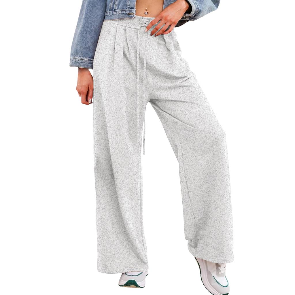 Women's Casual Relaxed-Fit Design Drawstring Waist Elastic Trousers