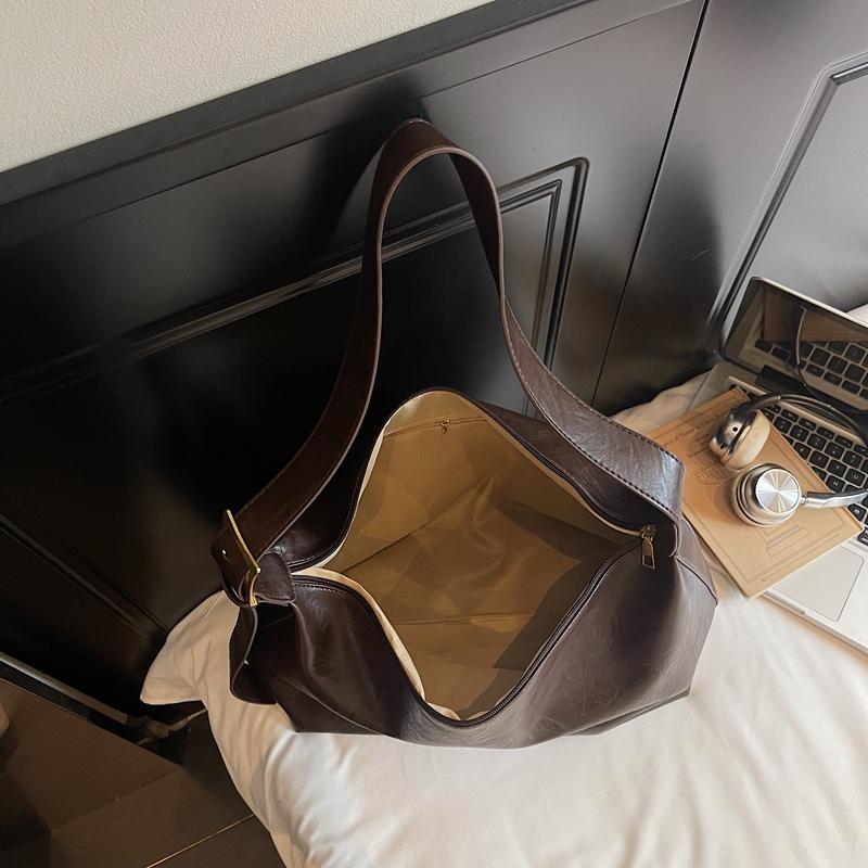 Solid Color Commuter Large Capacity Shoulder Bag Women's Crossbody Bag Underarm Bag