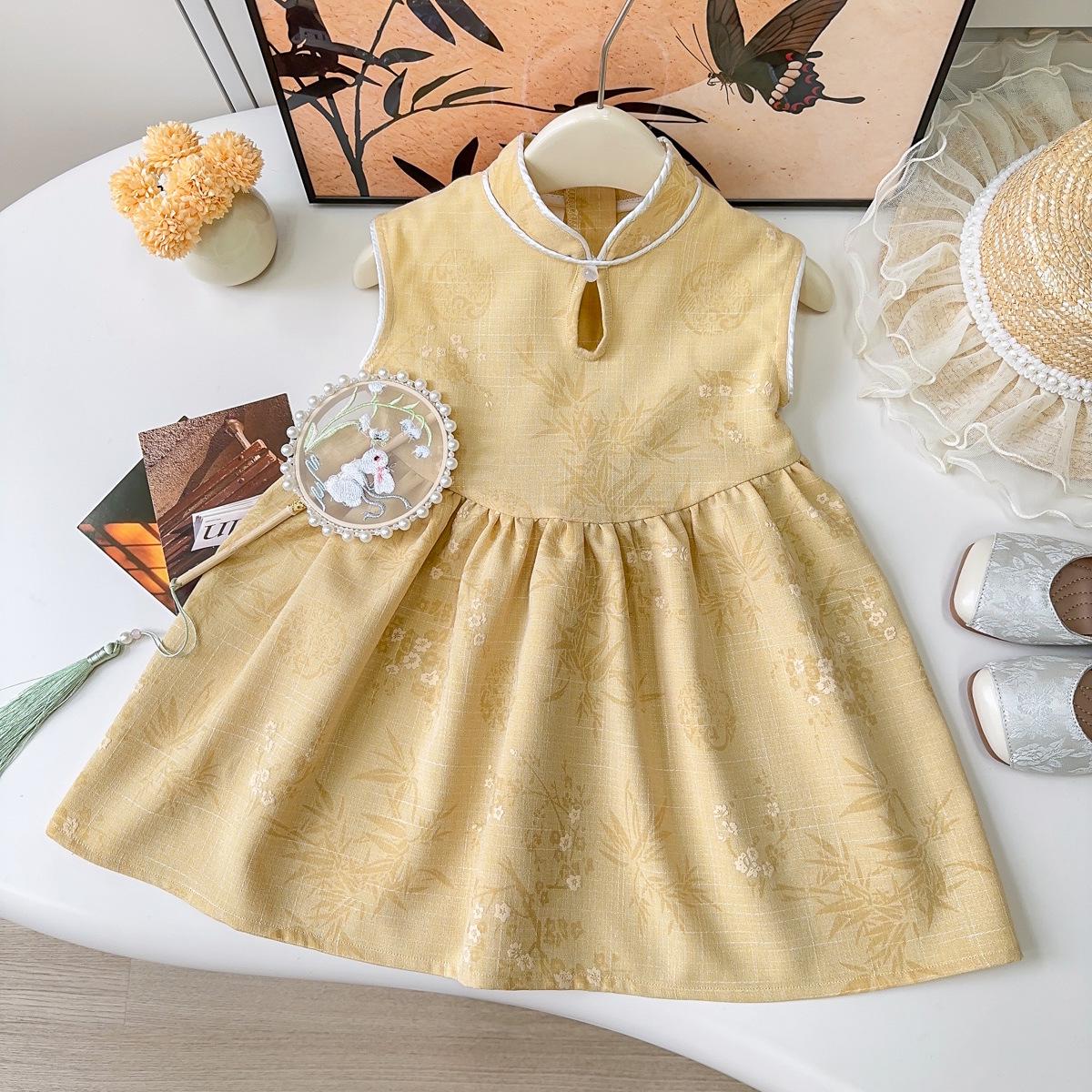 Летнее платье ципао без рукавов для девочек (BXB191) Size 130