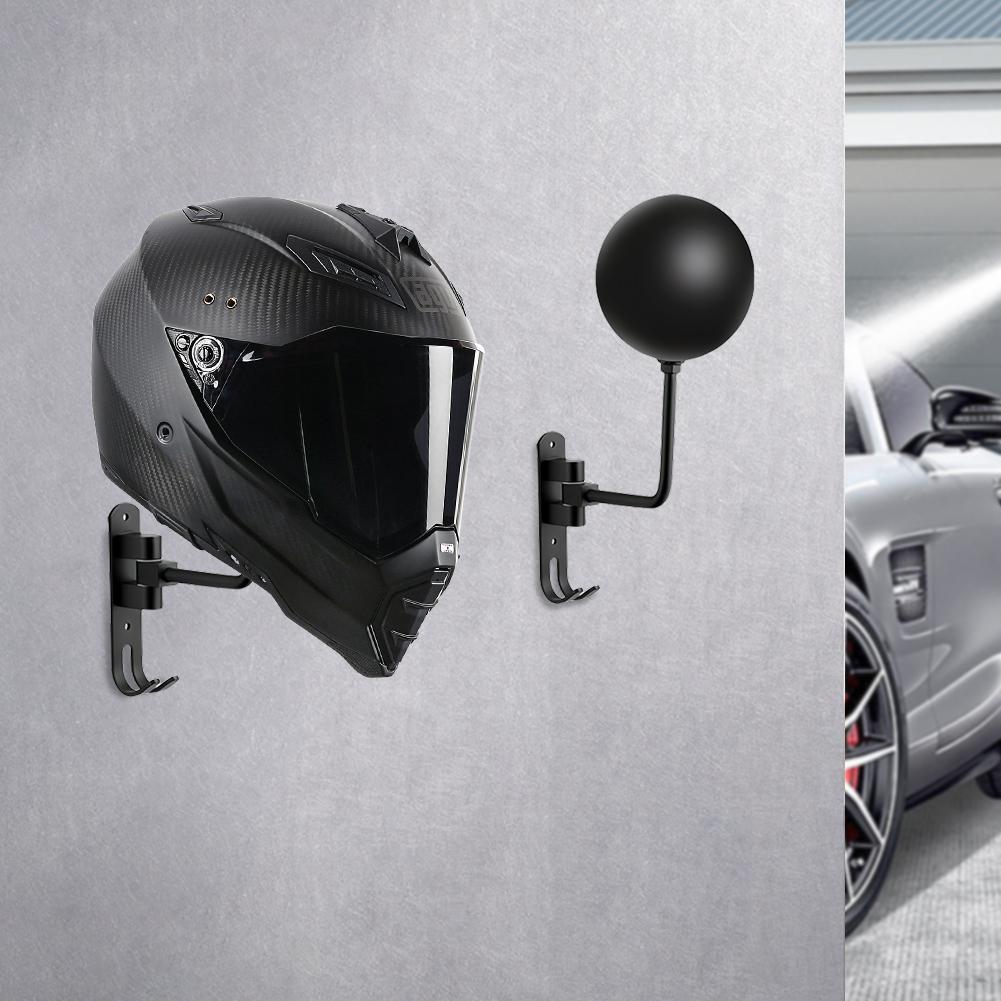 Helmaufhänger-Displayhalter, Wandmontage, 180-Grad-Drehung, abnehmbares Display-Rack mit Doppelhaken, Motorradhelmhalter