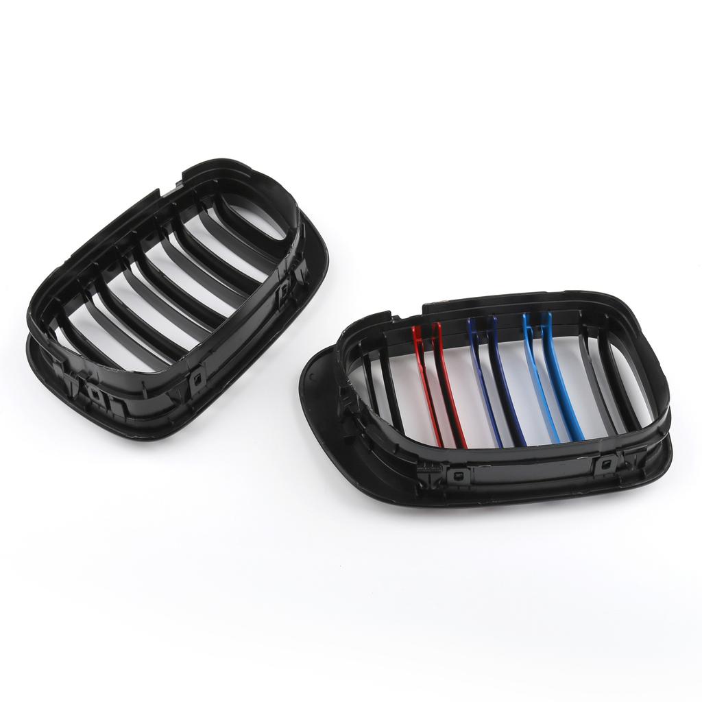 Front Kidney Hood Grille Grill For BMW E46 3 Series 2DR Coupe M-Color Dual Slat