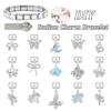 Luxury Pearl Zircon Star Moon Flower Shell Butterfly Pendant Italian Charm Link Fit 9mm Bracelet Stainless Steel DIY Making Gift