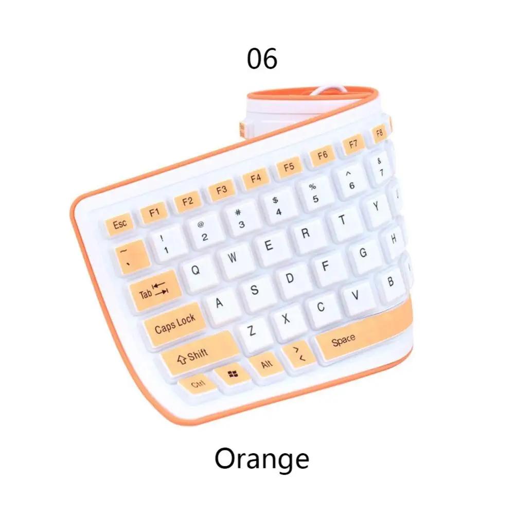 Portable Silent Foldable Silicone Keyboard Usb Flexible Soft Waterproof Roll Up Keyboard For Pc Laptop