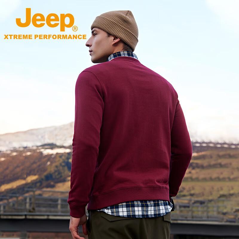 JEEP Unisex Pure Cotton Long-Sleeve Pullover Sweatshirt
