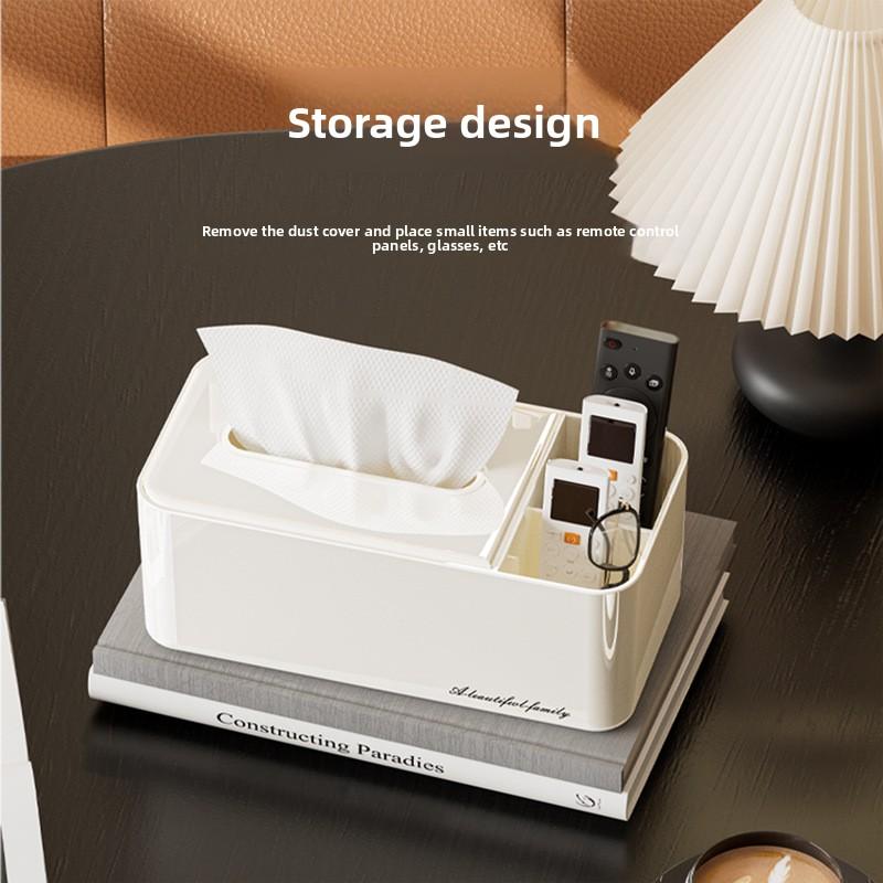 Creative Extractable Tissue Box White Plastic Toothpick Cotton Swab Storage Box Modern Dining Table Tissue Box Room Decoration