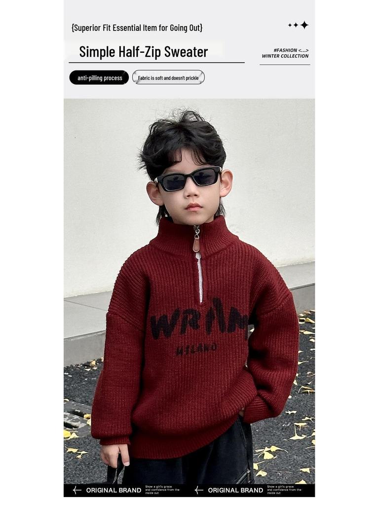 Jungen Strick-Cardigan im koreanischen Stil für den Winter – 2025 Mode für kleine und mittelgroße Kinder