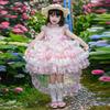Girls' Pink Lolita Princess Dress - Summer Floral Birthday Gown