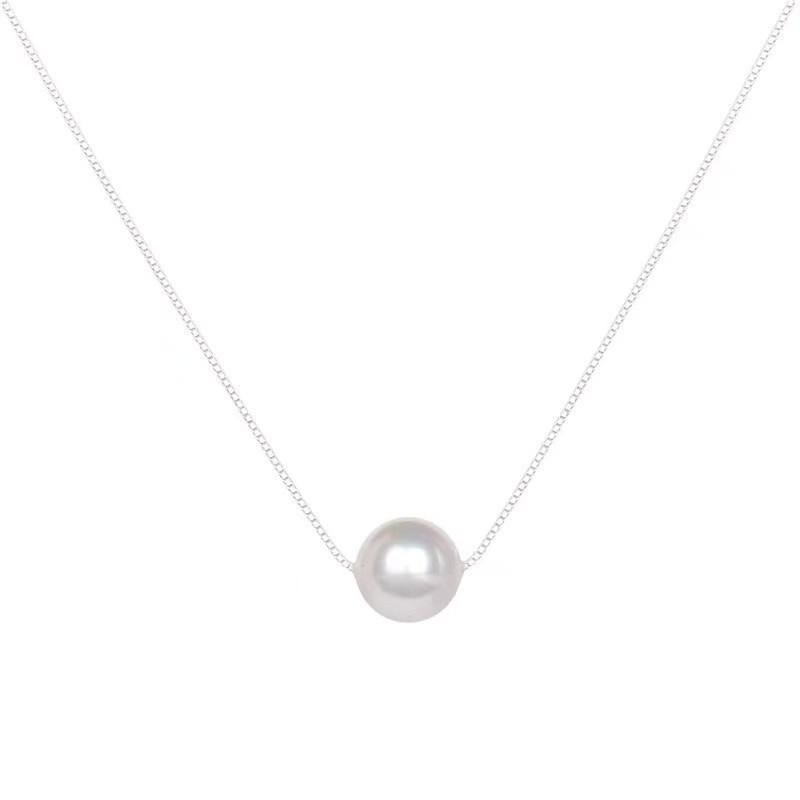 

New necklace pearl pendant necklace simple collarbone chain source factory silver jewelry