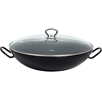 Wok Pan Enamelled with Glass Lid 36 Cm (0385-022)