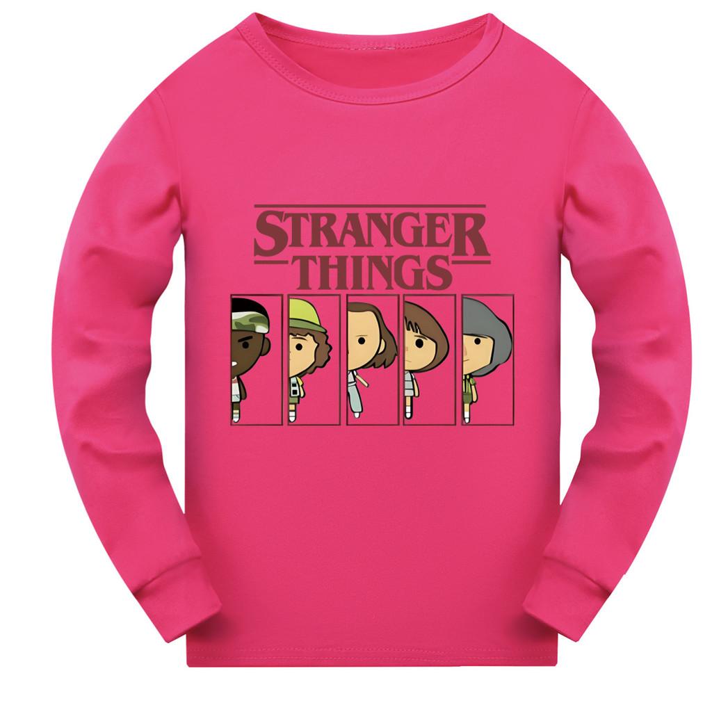 5248 Kids Boys Girls Stranger Print Long Sleeves T-Shirt