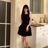Hepburn Miu Series Daughter Gold Wind Diamond Collar Dress Women's Summer French Small Fragrance Celebrity Temperament Birthday Skirt