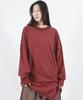 Deumakeu Oversized Asymmetrical Long Sleeve T-Shirt Burgundy