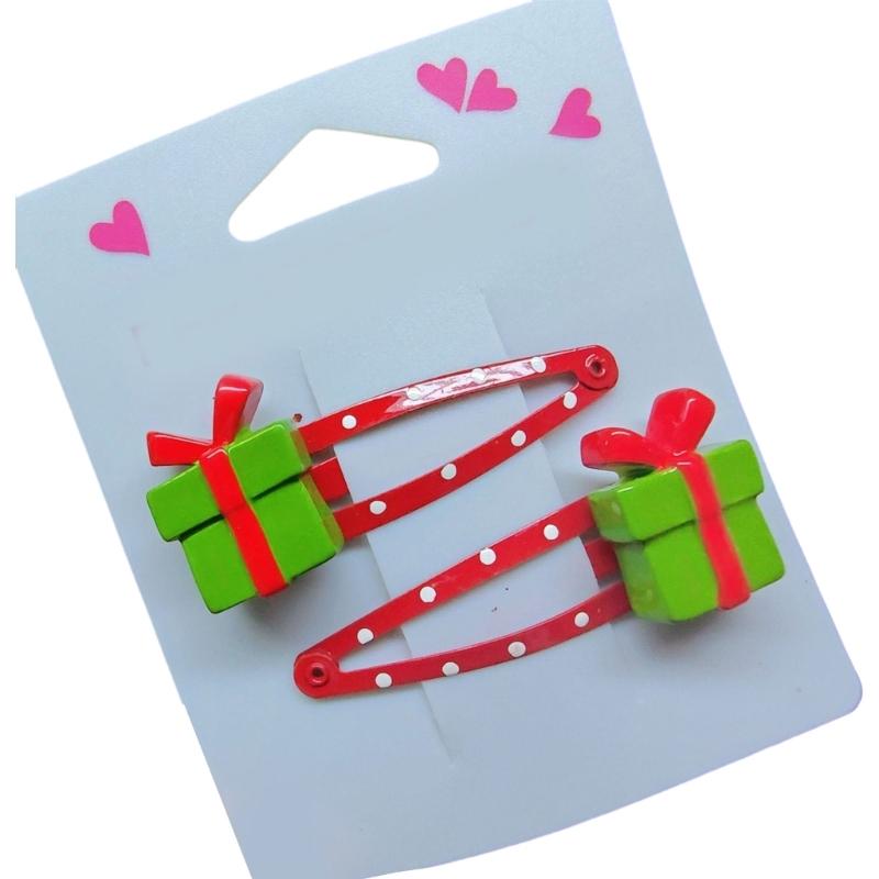 Lovely Christmas Hair Clip Sequined Nonslip Strong Clip Santa/Tree Decors For Christmas Holiday Hair Styling Accessories
