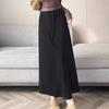 Elegant High-Waisted Korean Mid-Length Skirt - Autumn/Winter Hip-Hugging Straight Style for Women
