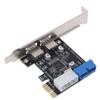 PCIE To USB 3.0 Expansion Card 5 Gbps 2 Ports with Front USB3.0 19pin Connector 4pin Power Interface for Desktop PC