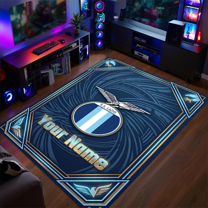 Kristal Fluweel Tapijt Lazio FC Print Aangepaste Naam Tekst Vloermat Woondecoratie