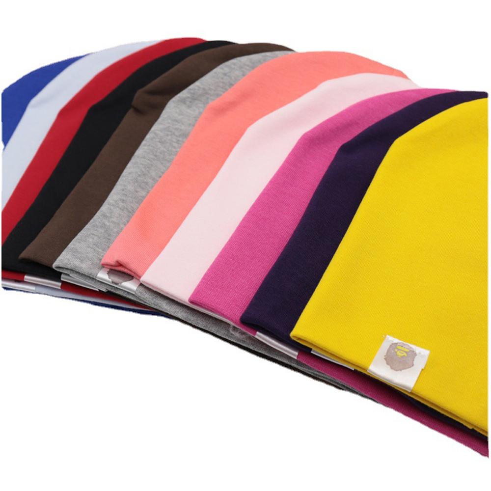 Nowa czapka bawełniana hip-hopowa dla niemowląt na wiosnę i jesień, czapka dla malucha dla chłopców i dziewczynek, zimowa ciepła czapka dziecięca w jednolitym kolorze