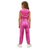 Mädchen Glitzernde Pailletten Reißverschluss Vorne Crop Top Elastische Taille Hose Hip Hop Jazz Tanz Set