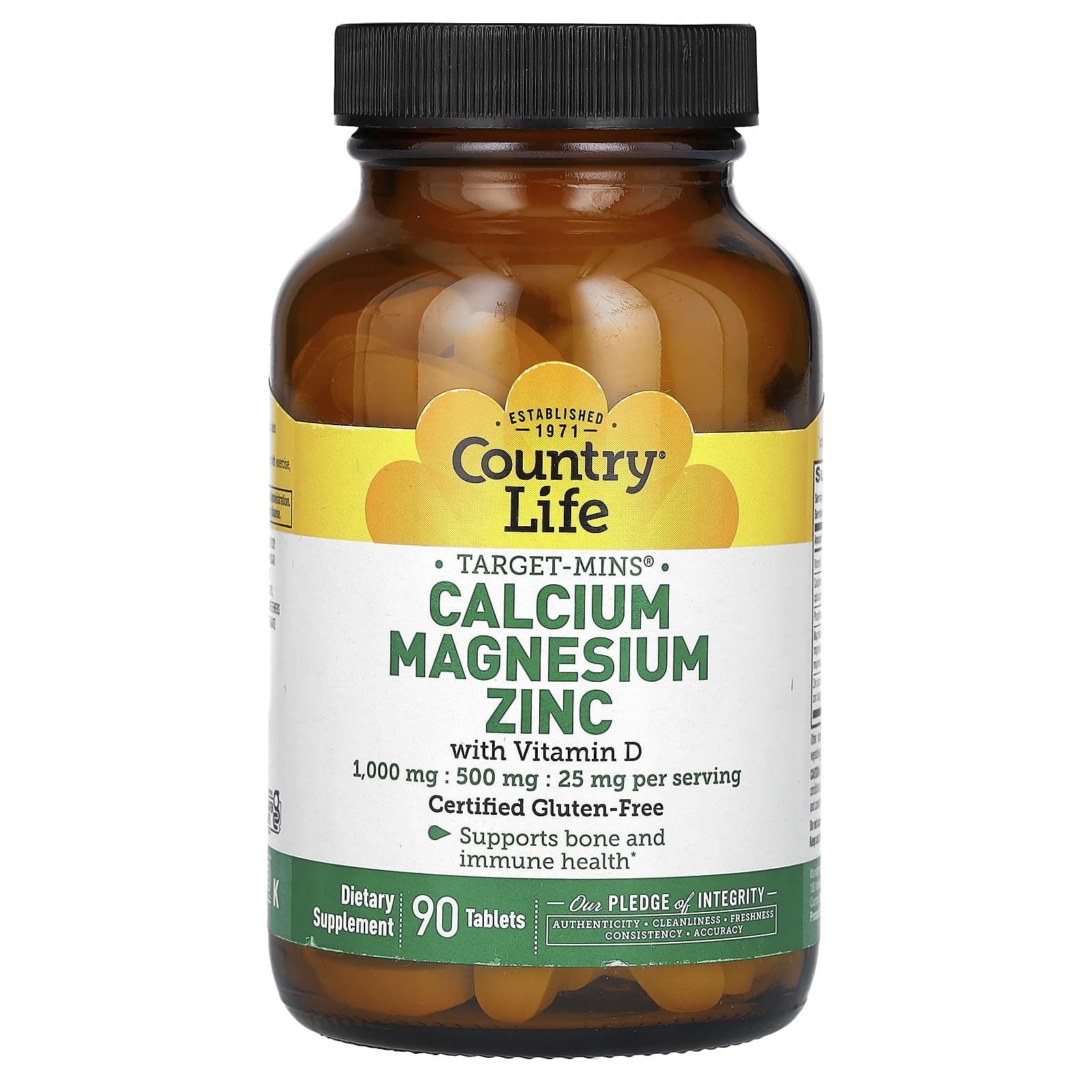 

Contains Calcium Magnesium Zinc, Vitamin D, 90 Tablets