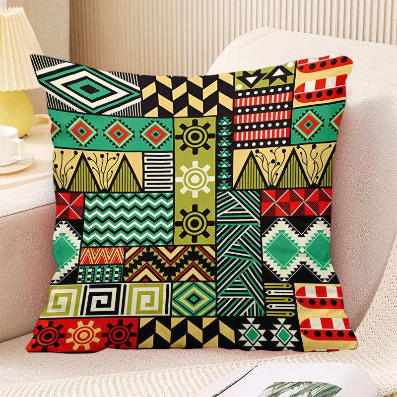 Bohemian Vintage Print Decorative Pillowcase Bedroom Living Room Square Cushion Pillowcase
