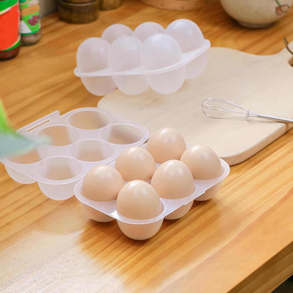 Eggs Holder 6 Eggs Storage Container with Fixed Handle Plastic Eggs Storage Box Outdoor Camping Eggs Carriers indoor home use
