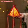 Scalloped Edges Pyramid Shape Lamp Interlocking Corner Tabs Mid-Autumn Verse Light  Street Stalls