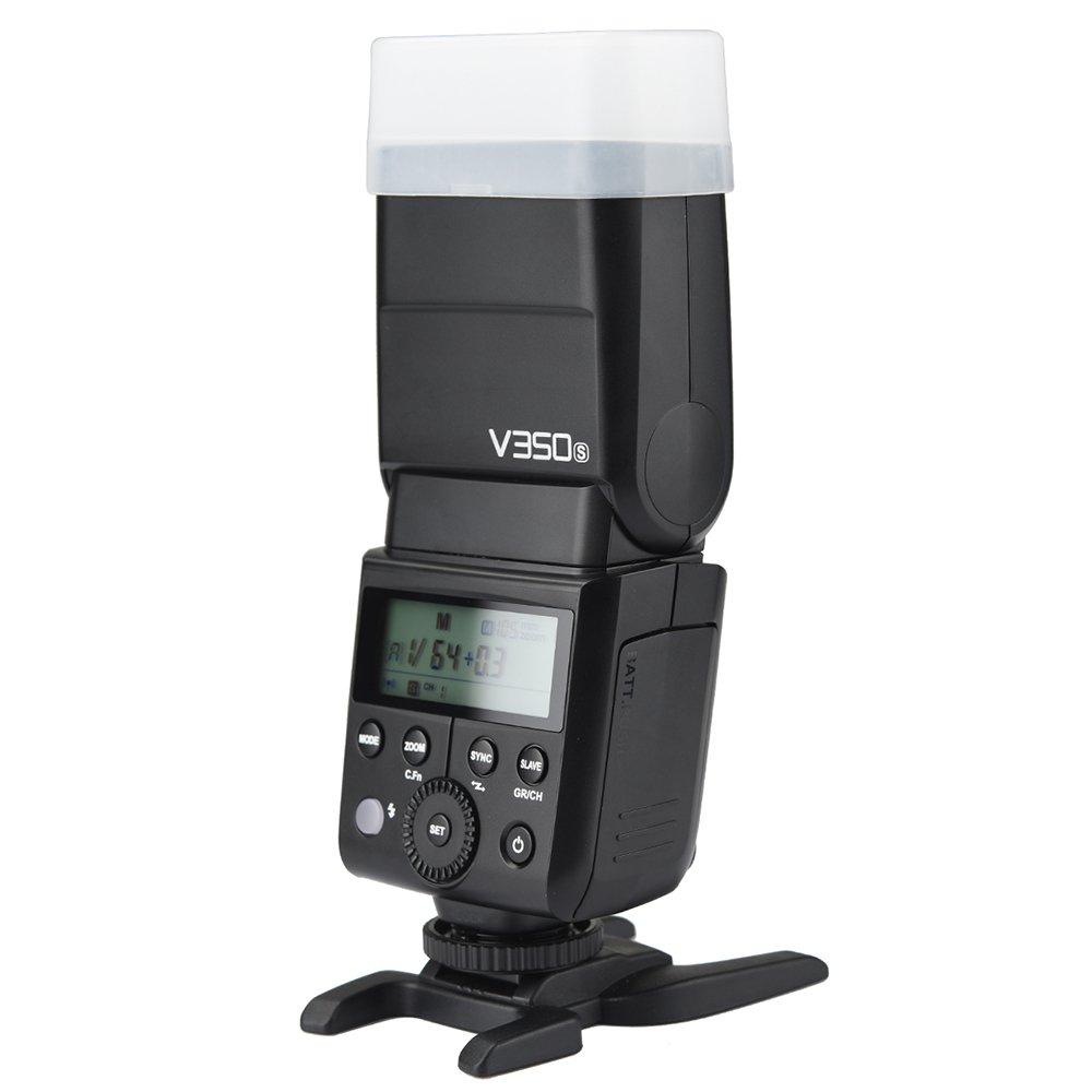 Godox Blesk V350S pro fotoaparát Sony s technologií Technical Enemy Mark, bezdrátový systém Godox TTL GN36, více než 500 záblesků na plný výkon, doba nabíjení (sekundy)