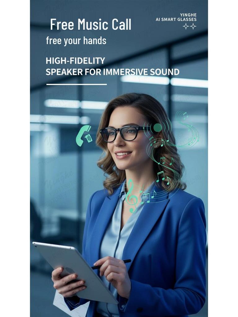 Smart AI Bluetooth Glasses: HD Camera, Music, Calls & Translation