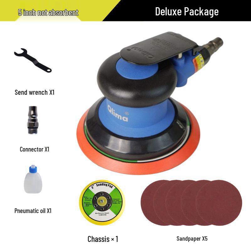 5-inch Stainless Steel Pneumatic Orbital Sander & Car Polisher