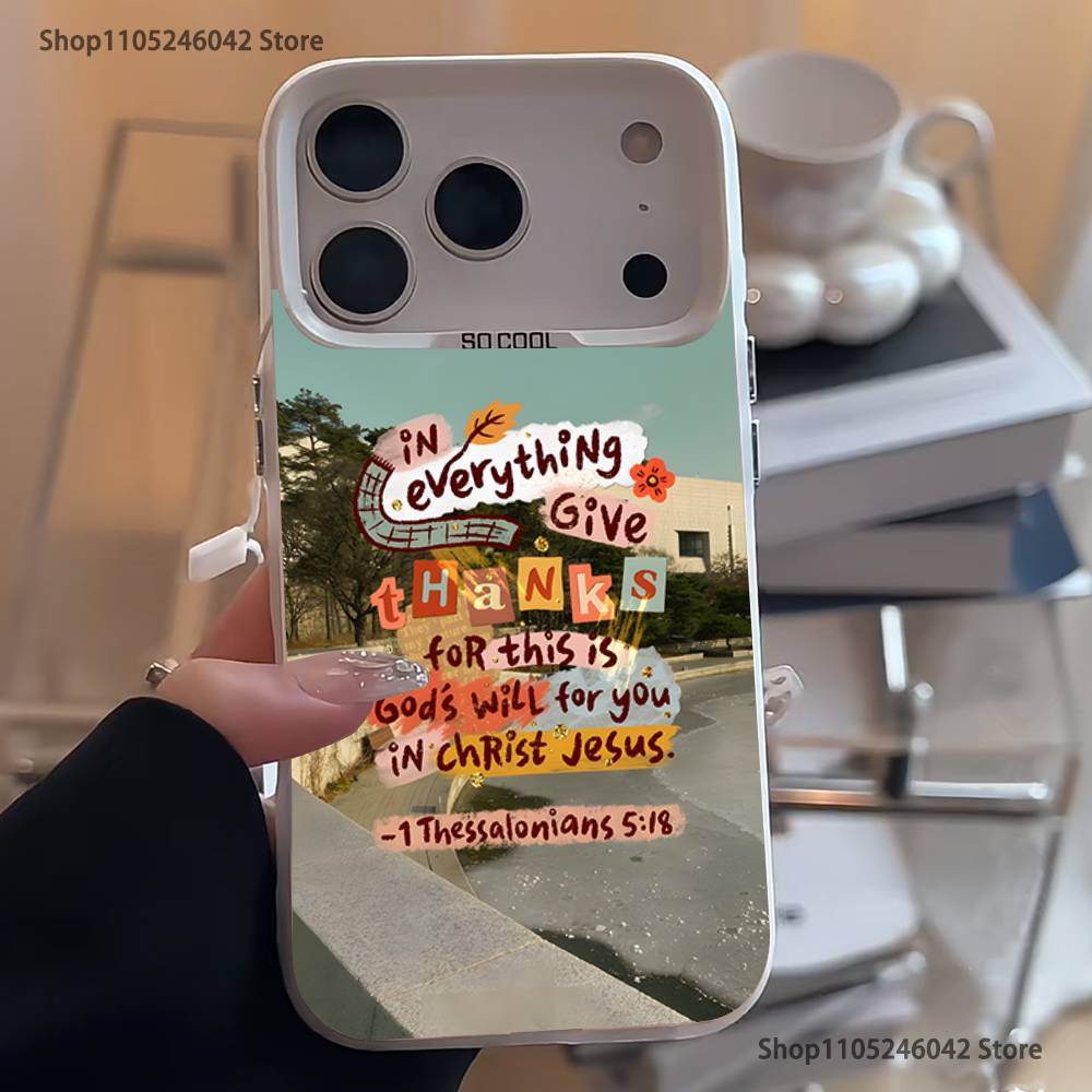 

Jesus Bible Verses White Matte Shockproof CoverPhone Case For iPhone 17,16,15,14,13,12,11,Pro,XS,Max,Plus,Mini,SE4,E iPhone12